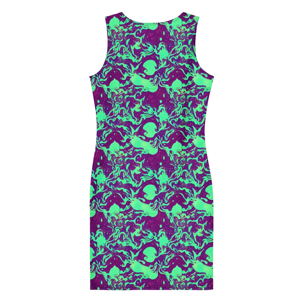 Alien Ripples on Bodycon Dress — Back