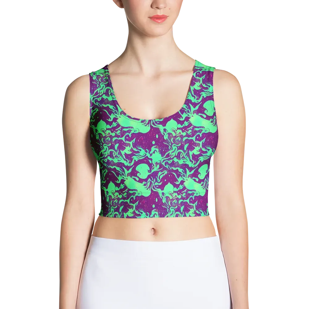 Alien Ripples on Crop Top — Front