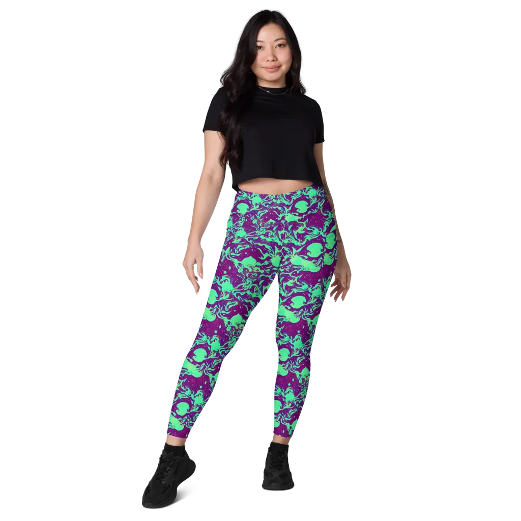 Alien Ripples on Leggings with Pockets — Front