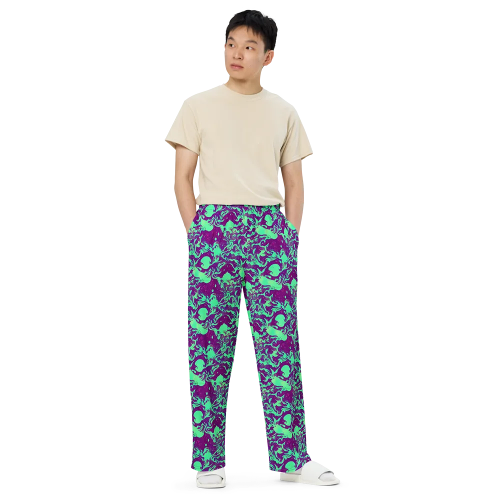 Alien Ripples on Wide-Leg Pants — Front