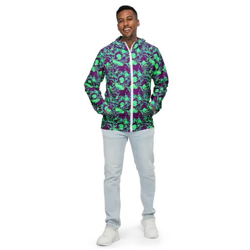 Alien Ripples on a Men's Windbreaker