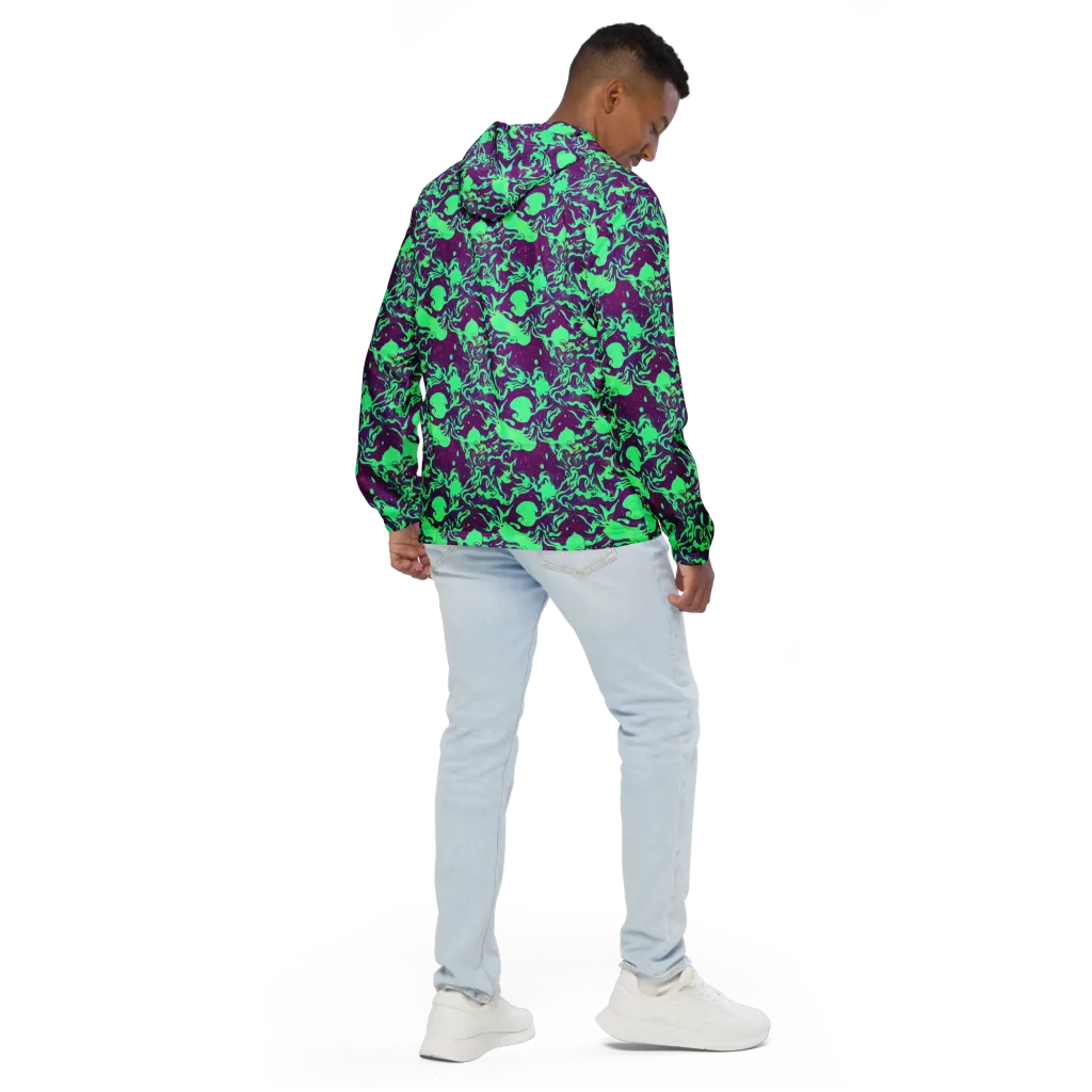 Alien Ripples on Men's Windbreaker — Back