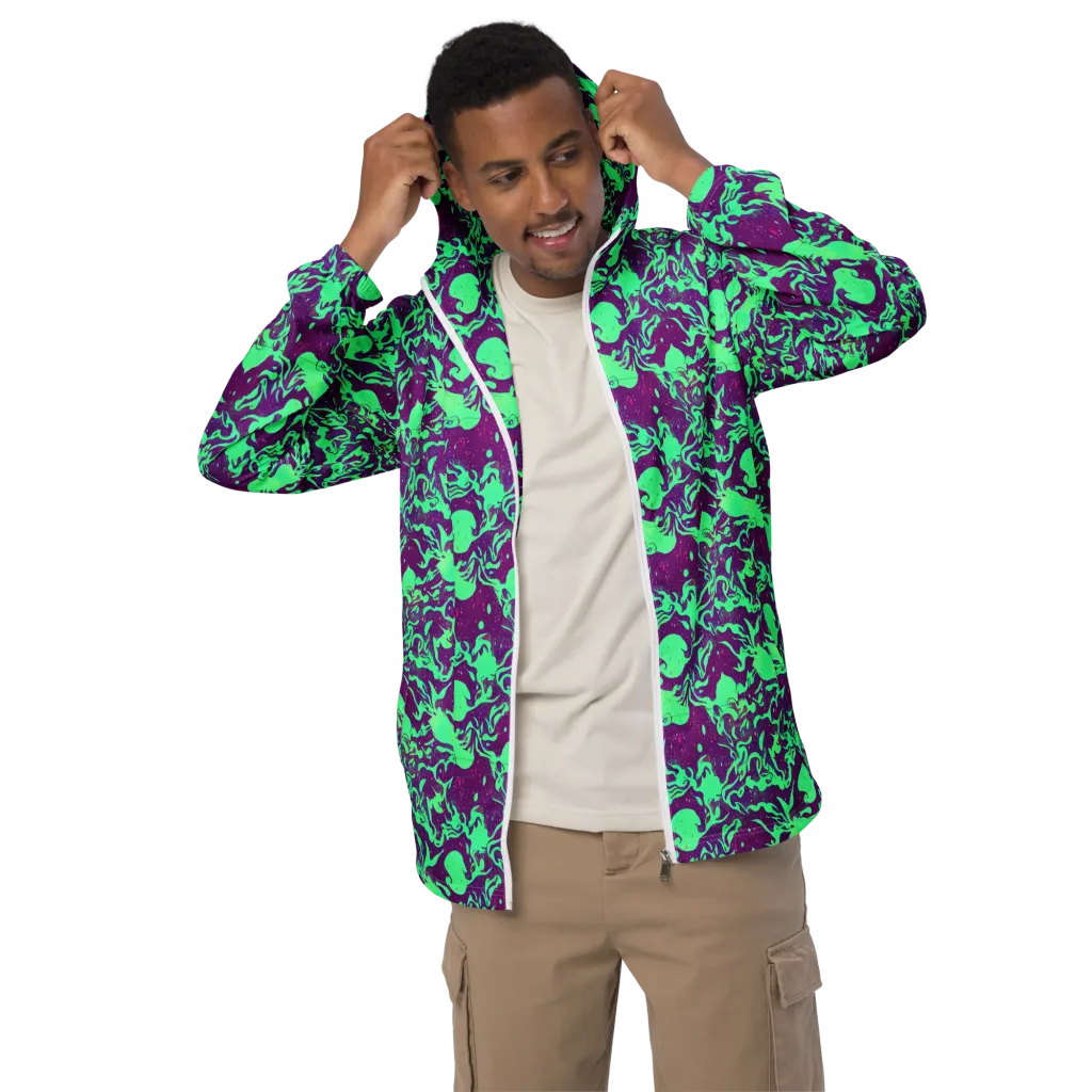 Alien Ripples on Men's Windbreaker — Front