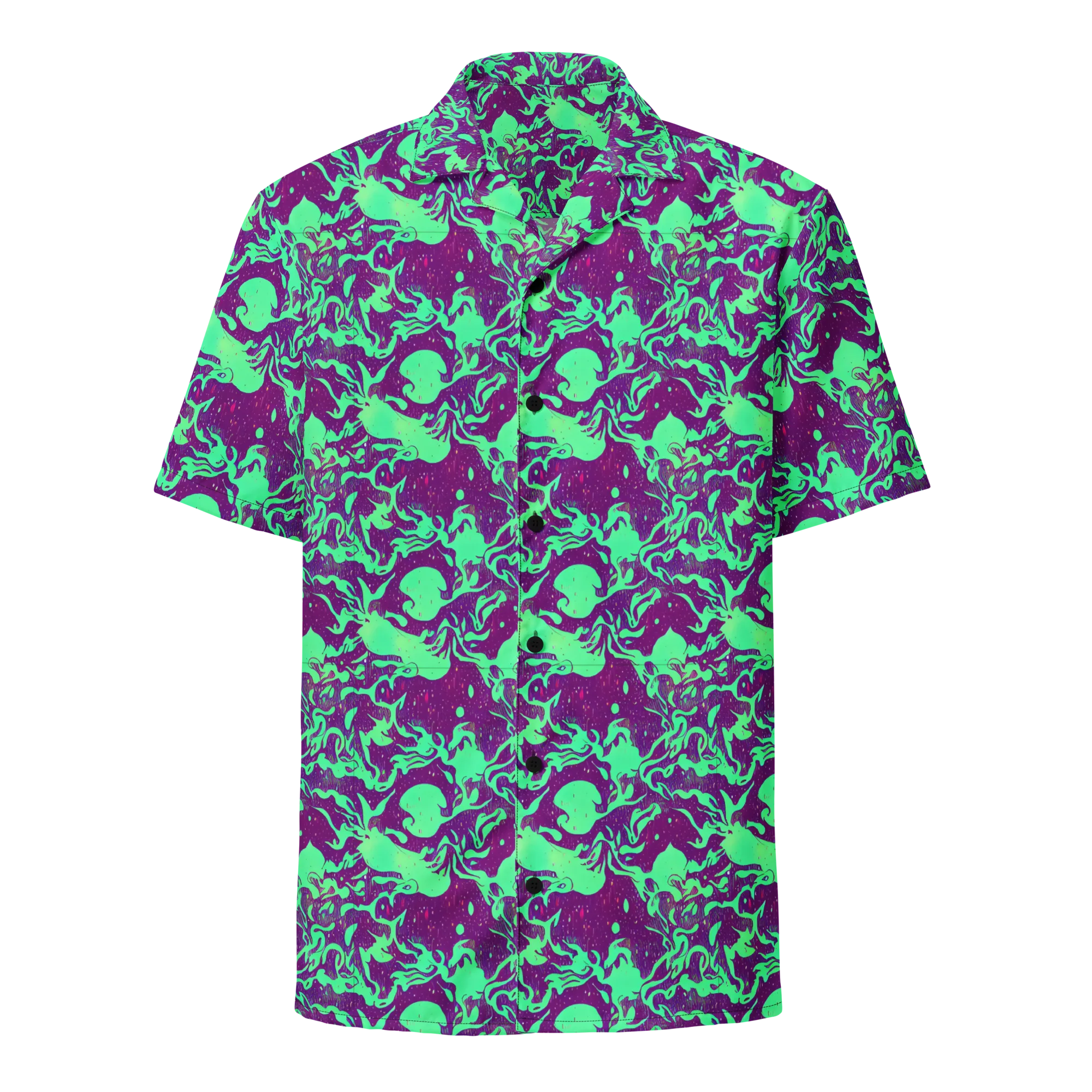 Alien Ripples on Button Shirt — Front