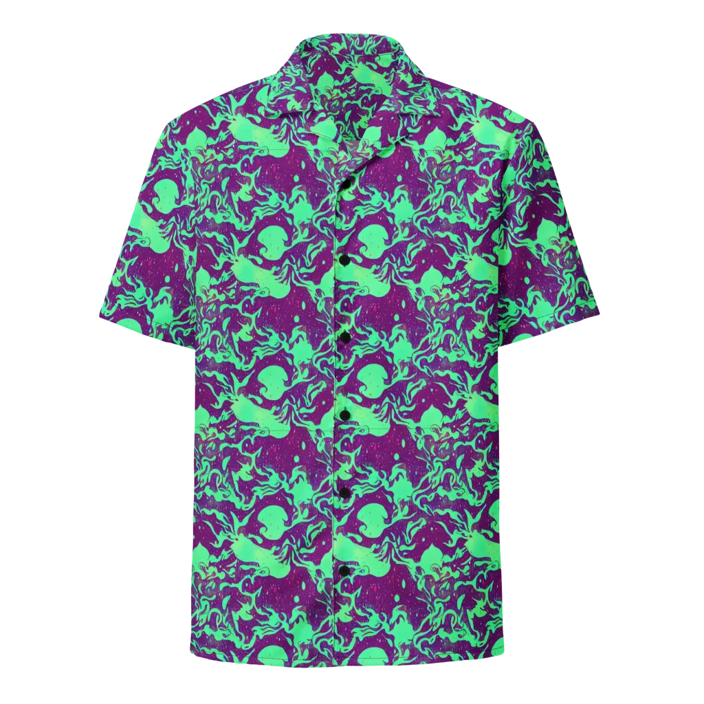 Alien Ripples on Button Shirt — Front