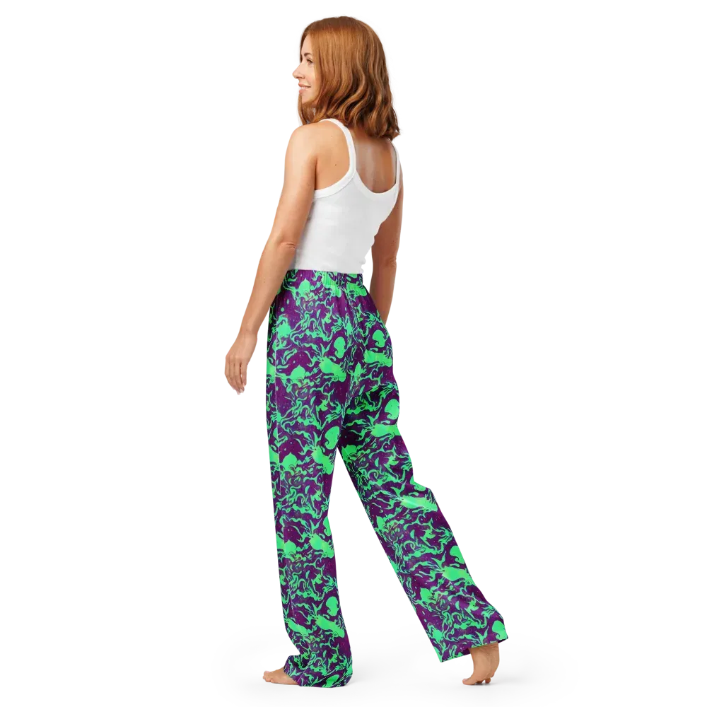 Alien Ripples on Women's Pajama Pants — Back