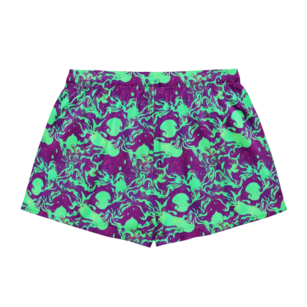 Alien Ripples on Women's Pajama Shorts — Back