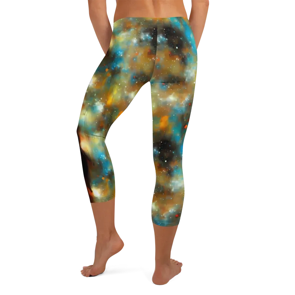 Abstract Tapestries on Capri Leggings — Back