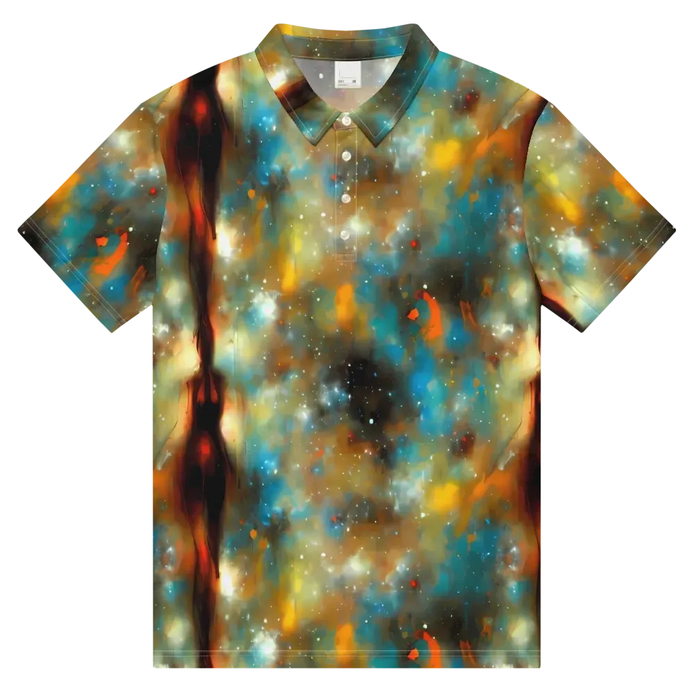 Abstract Tapestries on Men's Slim Fit Polo Shirt — Front