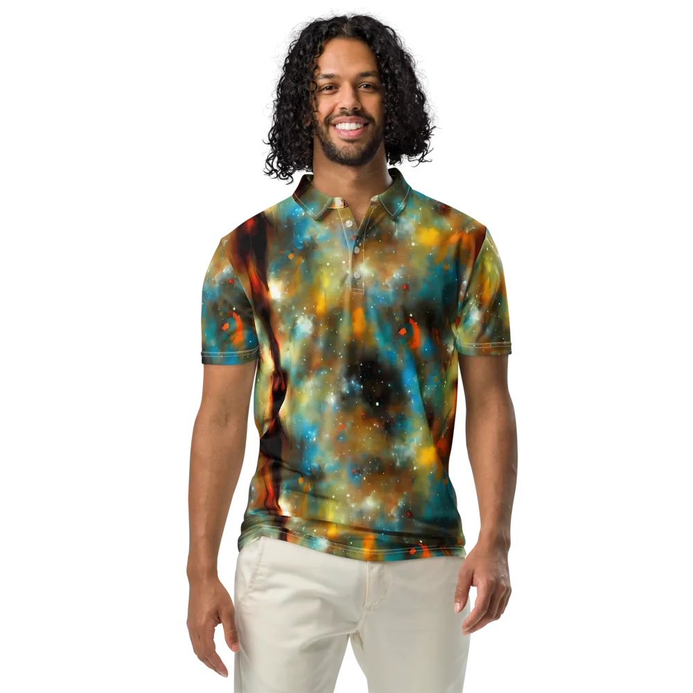 Abstract Tapestries on Men's Slim Fit Polo Shirt — Front