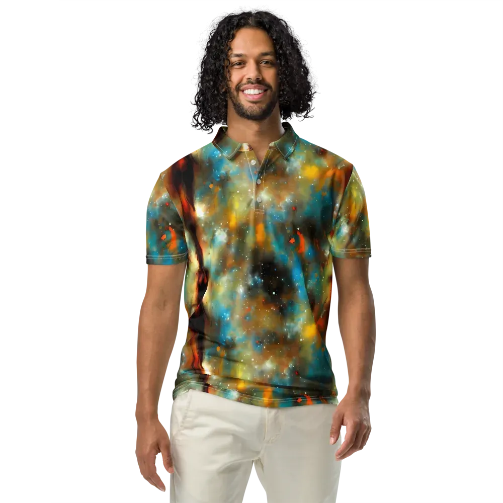 Abstract Tapestries on Men's Slim Fit Polo Shirt — Front