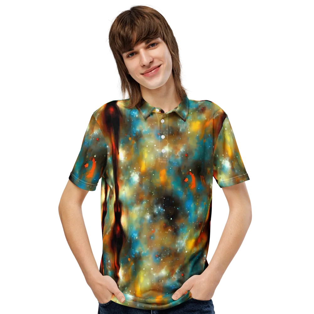 Abstract Tapestries on Men's Slim Fit Polo Shirt — Front