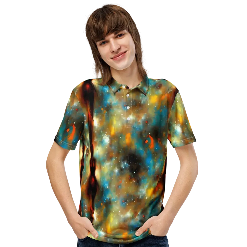 Abstract Tapestries on Men's Slim Fit Polo Shirt — Front