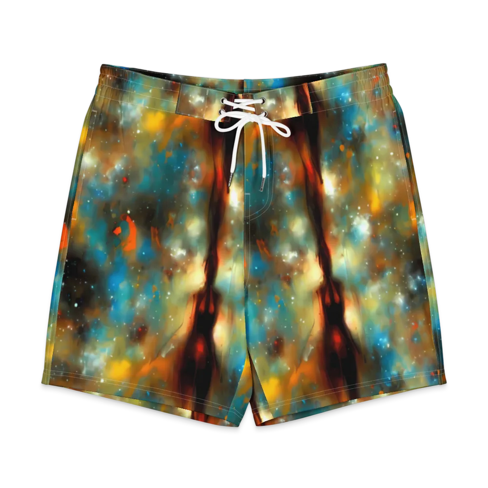 Abstract Tapestries on Men's Board Shorts — Front