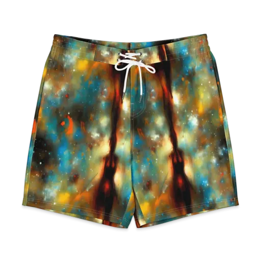 Abstract Tapestries on a Men's Board Shorts