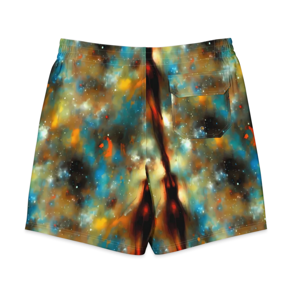 Abstract Tapestries on Men's Board Shorts — Back