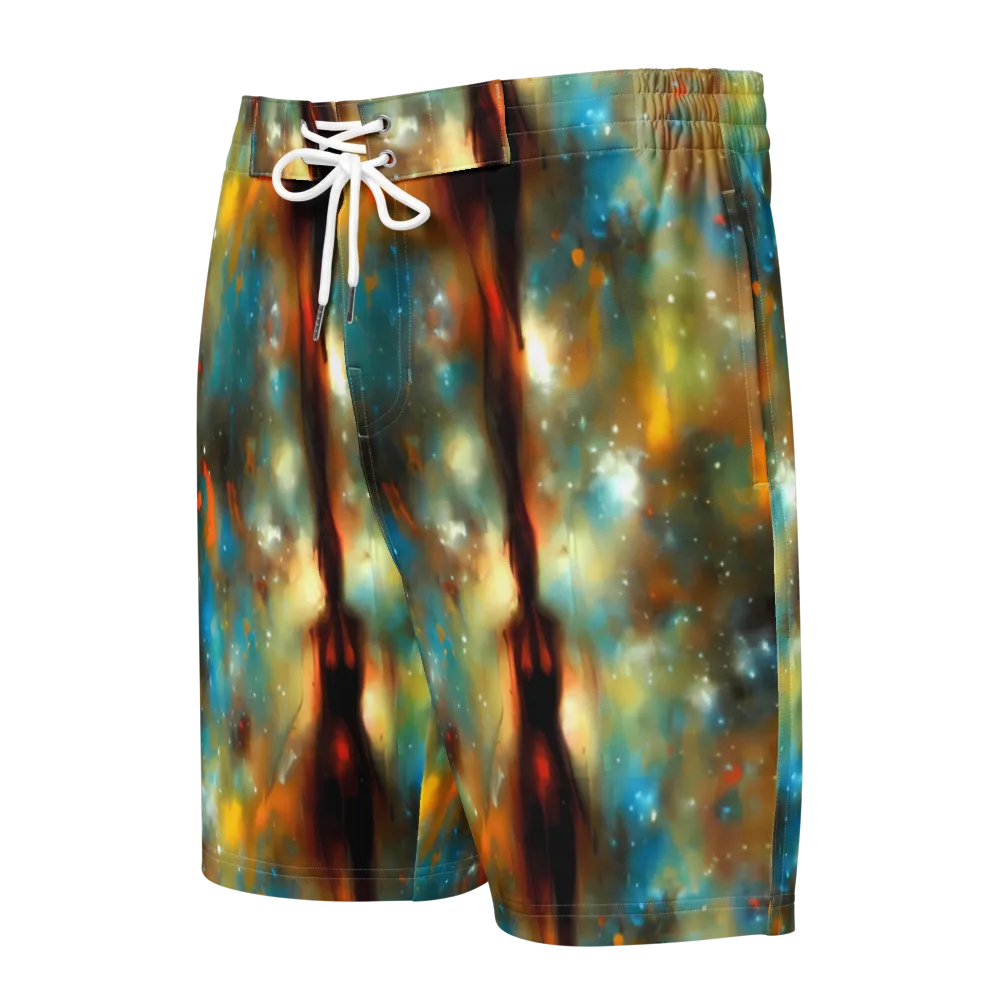 Abstract Tapestries on Men's Board Shorts — Front