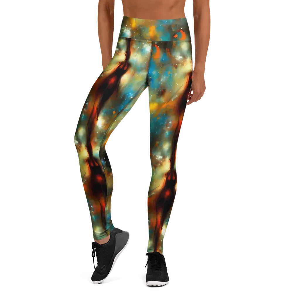 Abstract Tapestries on Yoga Leggings — Front
