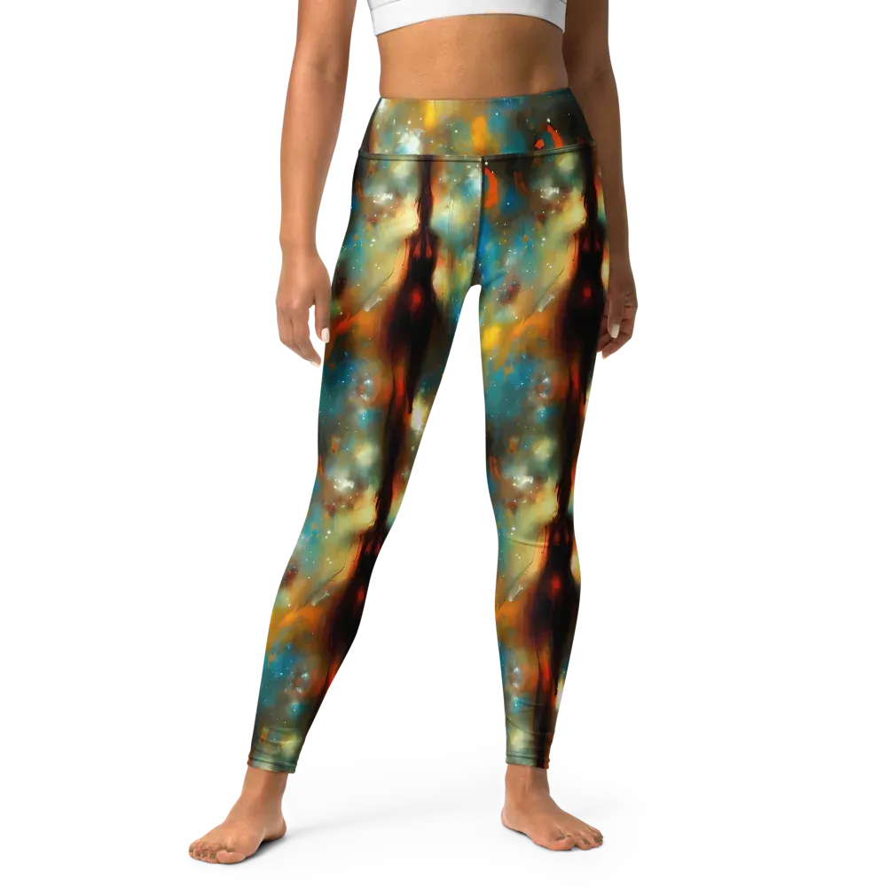 Abstract Tapestries on Yoga Leggings — Front