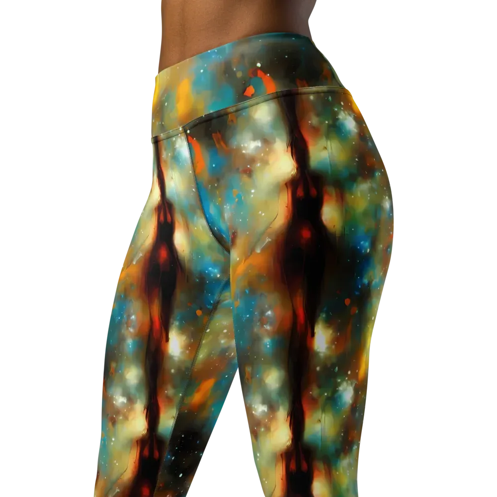 Abstract Tapestries on Yoga Leggings — Left Front
