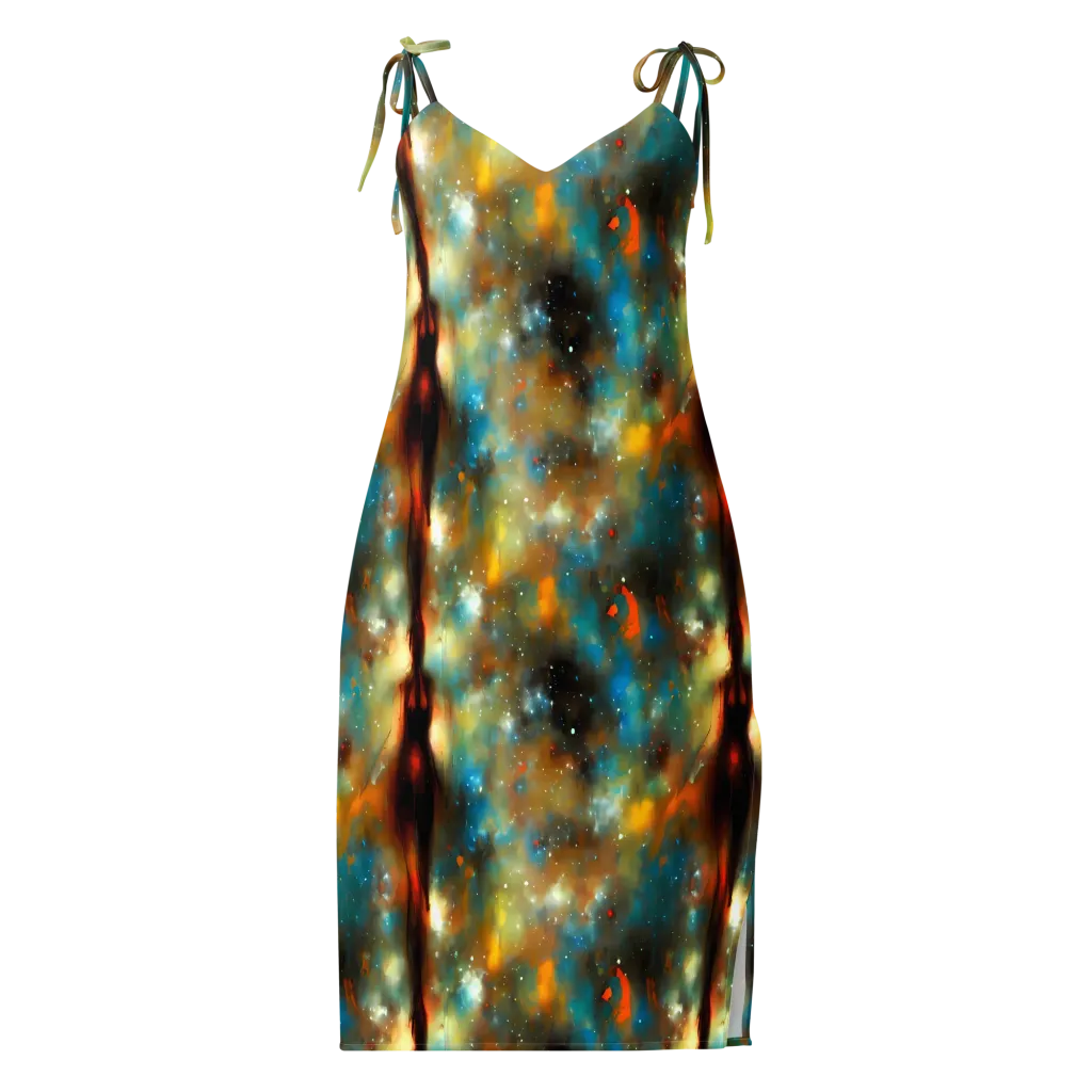 Abstract Tapestries on Slip Dress — Front
