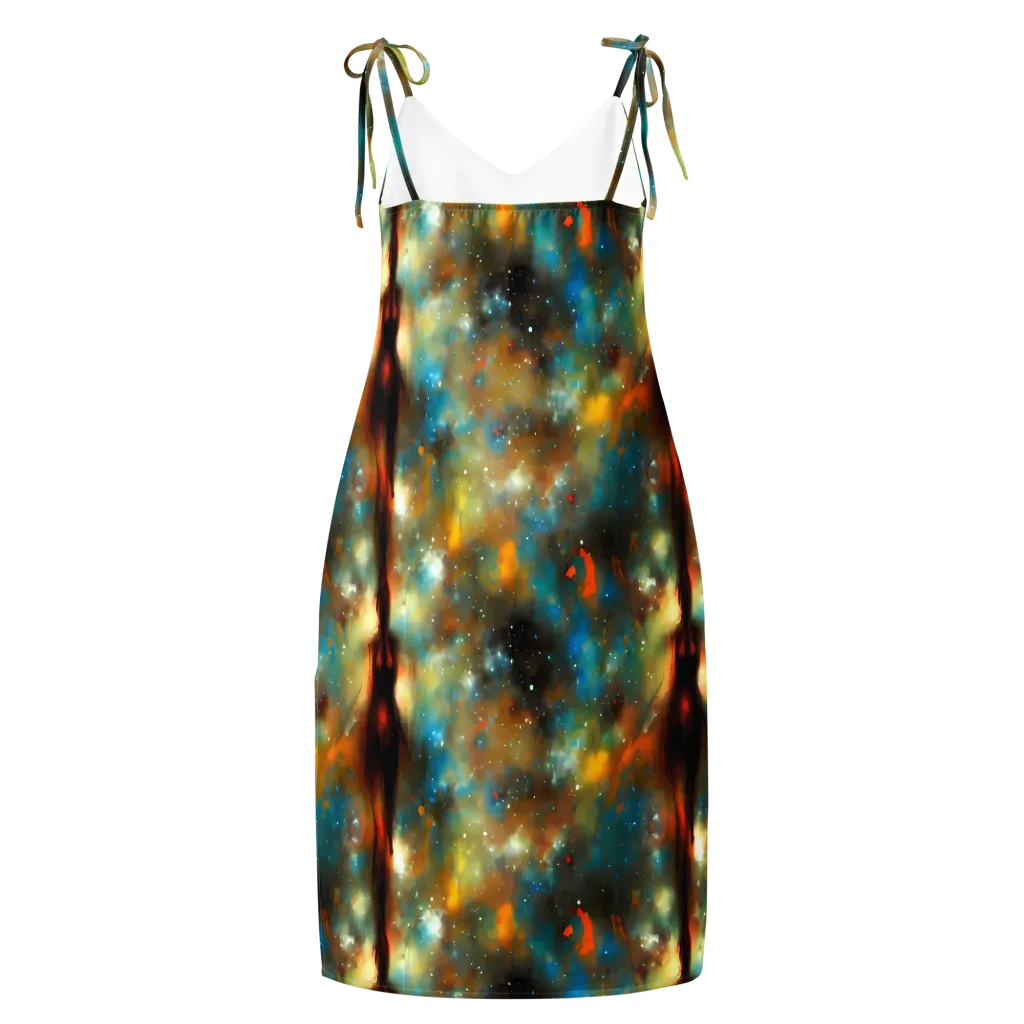Abstract Tapestries on Slip Dress — Back