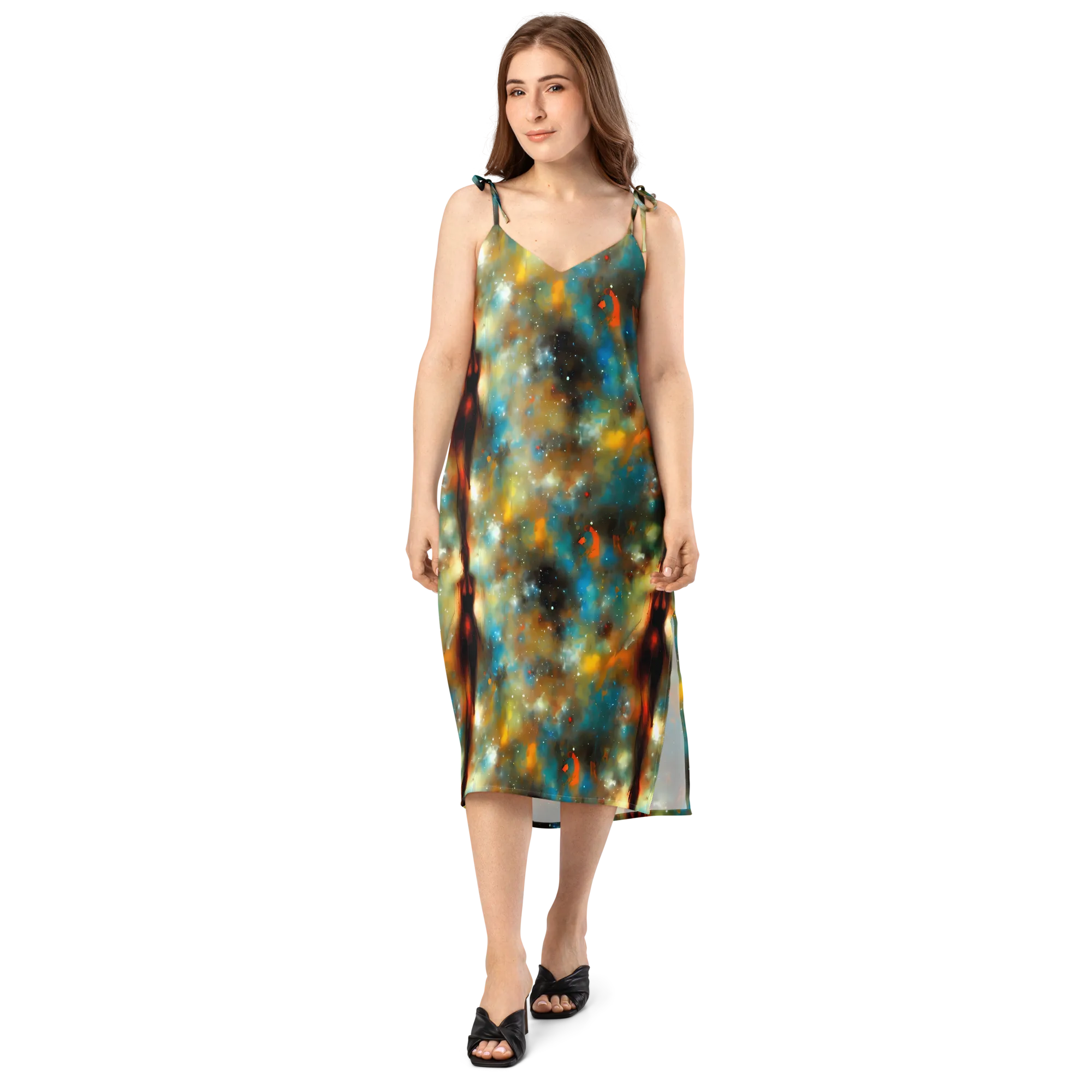Abstract Tapestries on Slip Dress — Front