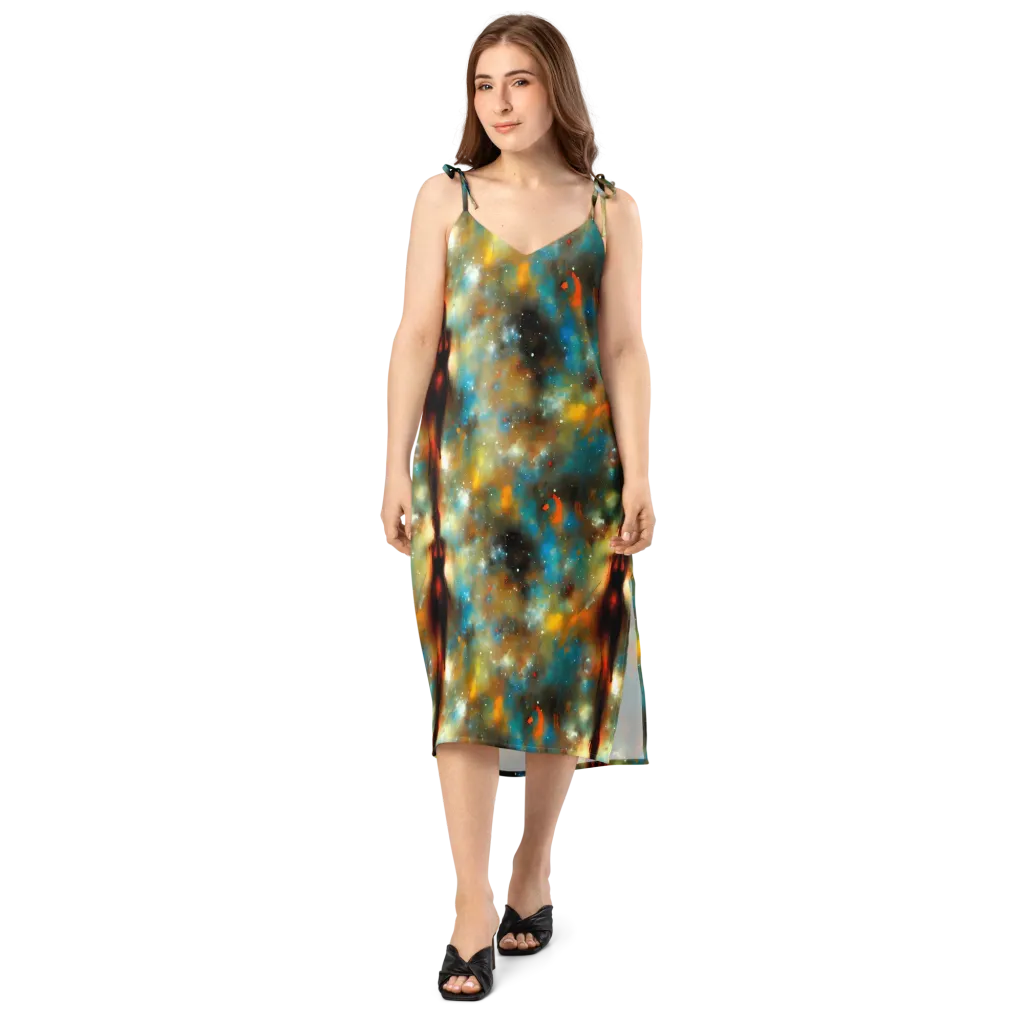 Abstract Tapestries on Slip Dress — Front