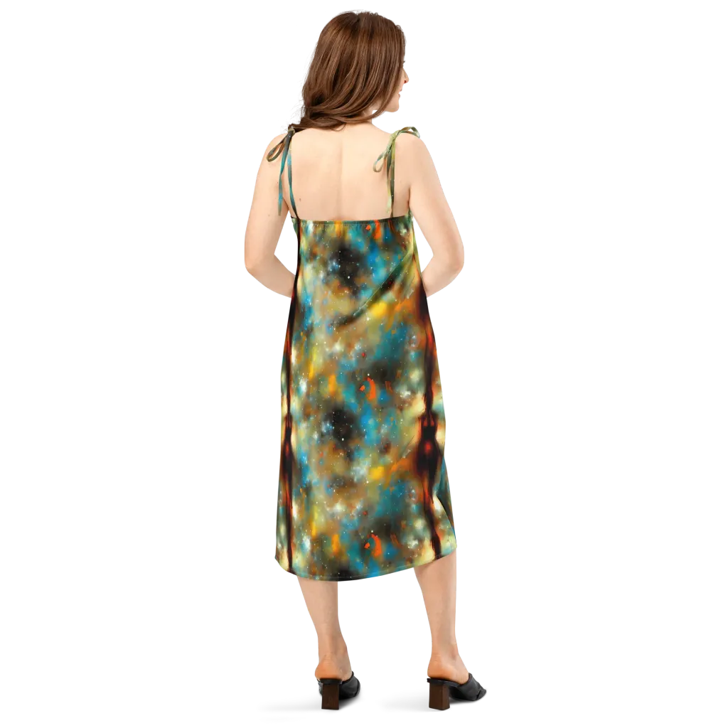 Abstract Tapestries on Slip Dress — Back