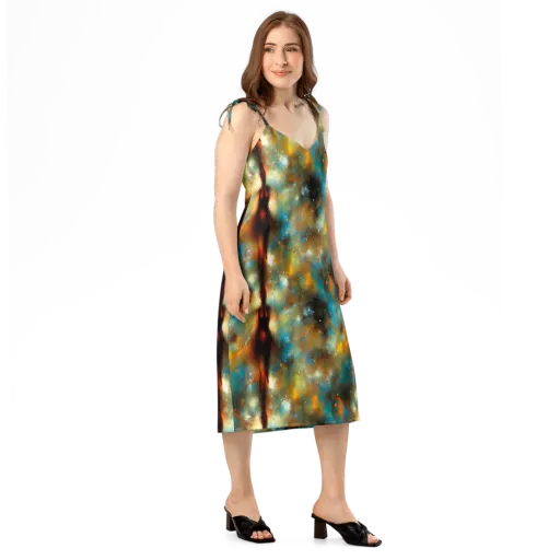 Abstract Tapestries on a Slip Dress