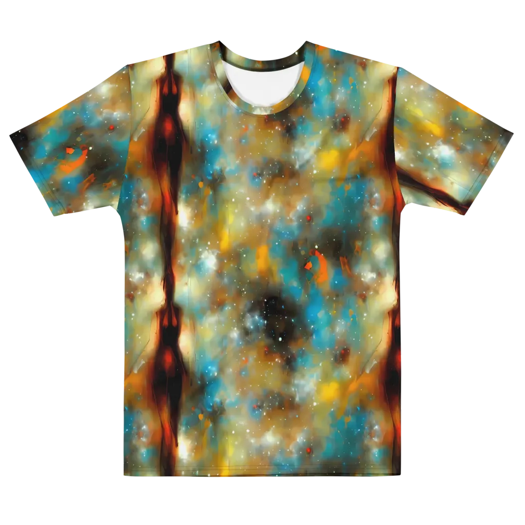 Abstract Tapestries on Men's Cotton Crew Neck T-Shirt — Front