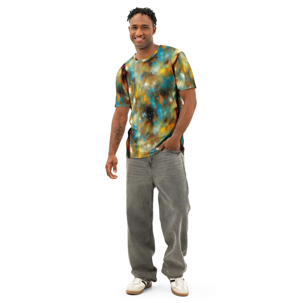 Abstract Tapestries on Men's Cotton Crew Neck T-Shirt — Front