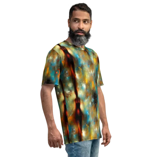 Abstract Tapestries on a Men's Crew Neck T-Shirt