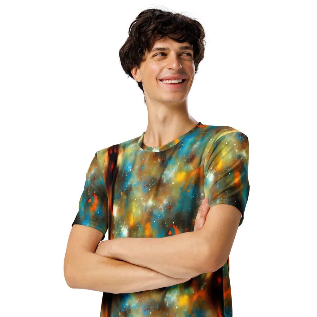 Abstract Tapestries on Men's Crew Neck T-Shirt — Left Front