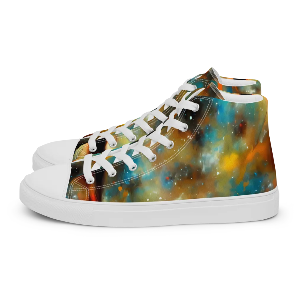 Abstract Tapestries on Men's High Top Canvas Shoes — Left