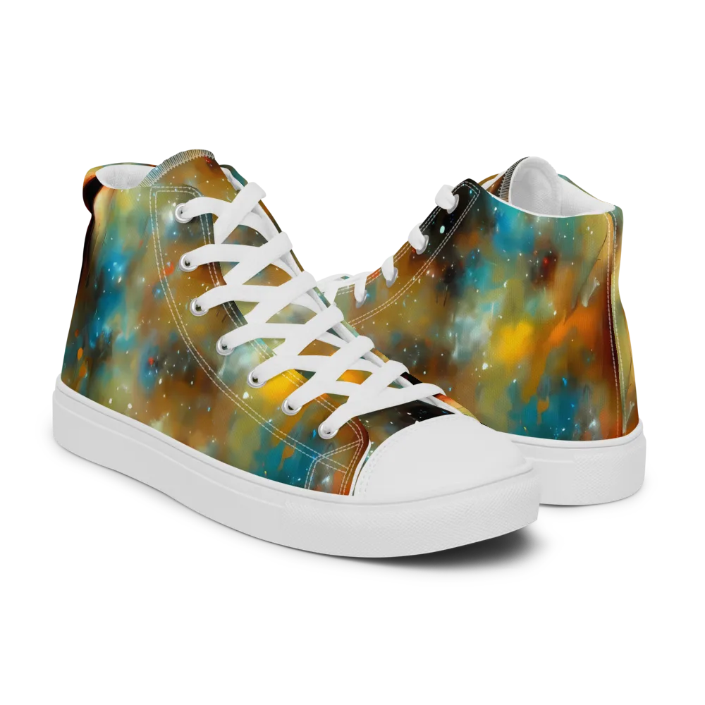 Abstract Tapestries on Men's High Top Canvas Shoes — Right