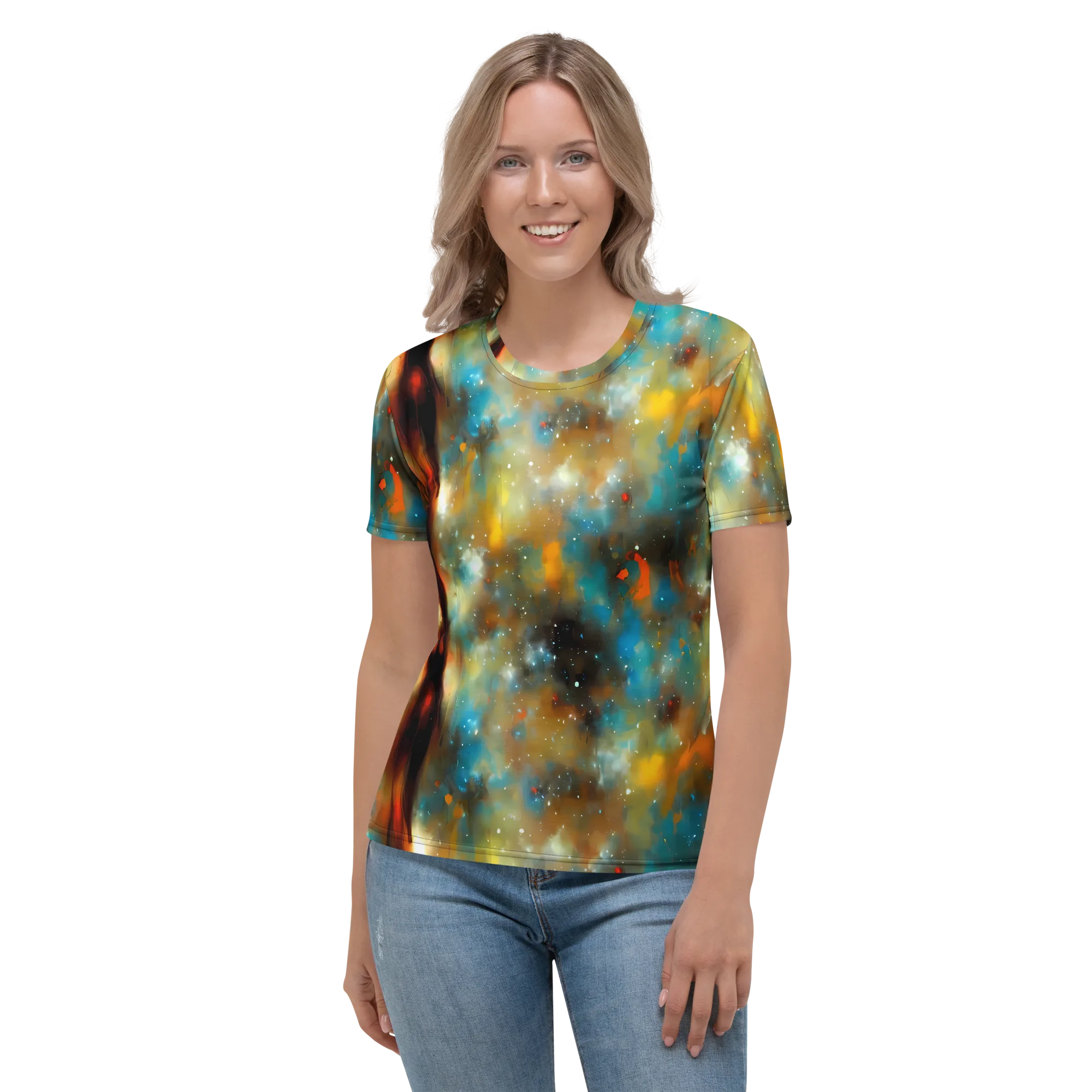 Abstract Tapestries on Women's Crew Neck T-Shirt — Front