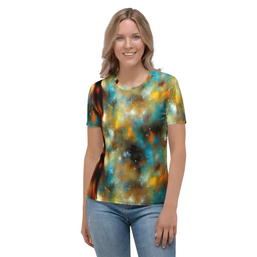 Abstract Tapestries on a Women's Crew Neck T-Shirt