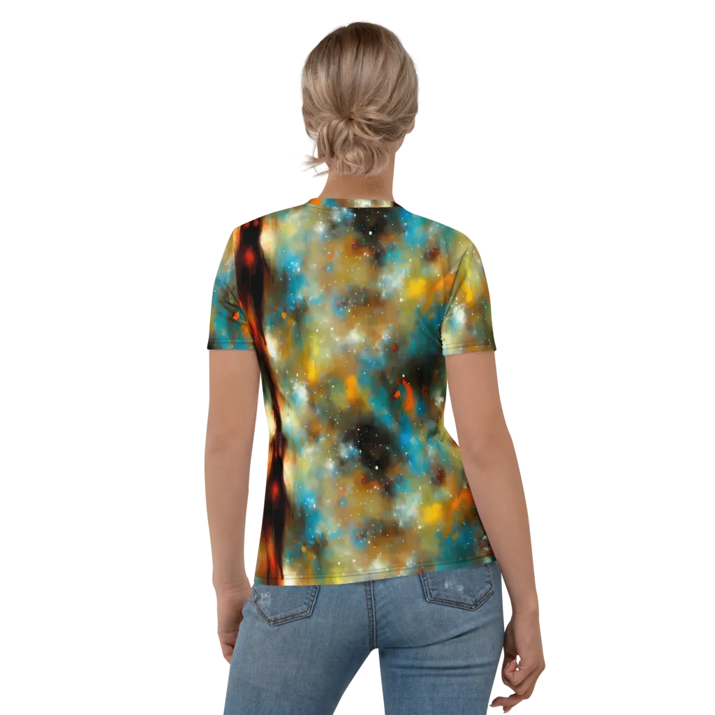 Abstract Tapestries on Women's Crew Neck T-Shirt — Back