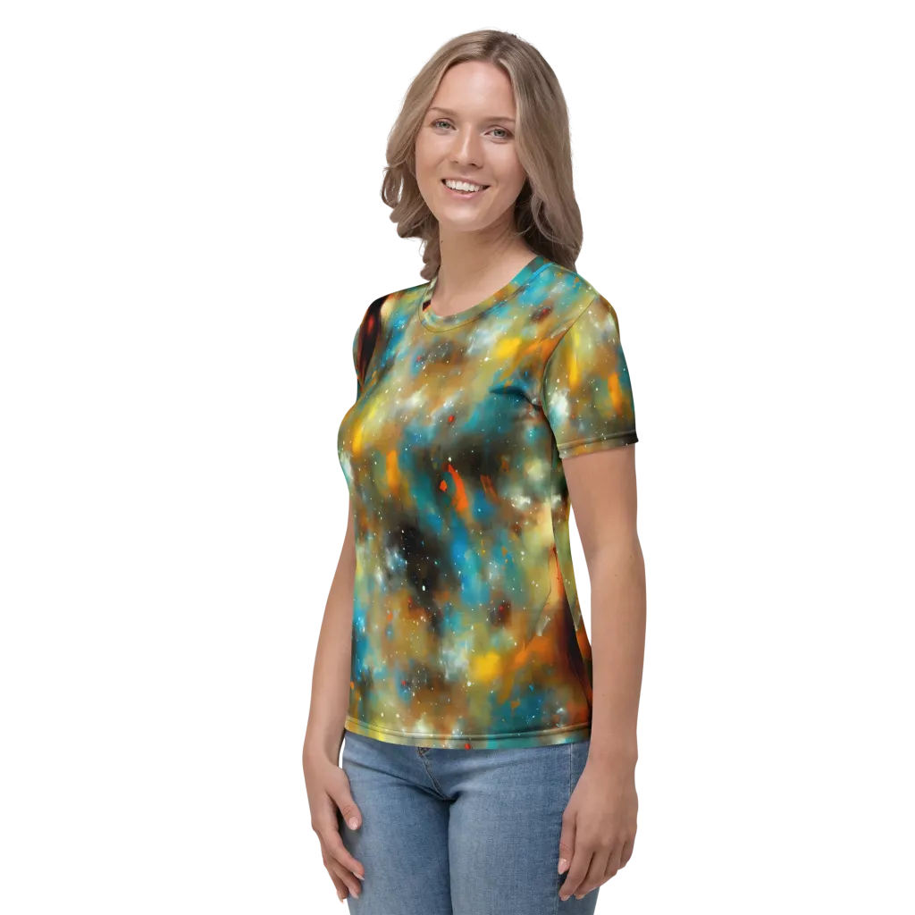 Abstract Tapestries on Women's Crew Neck T-Shirt — Left