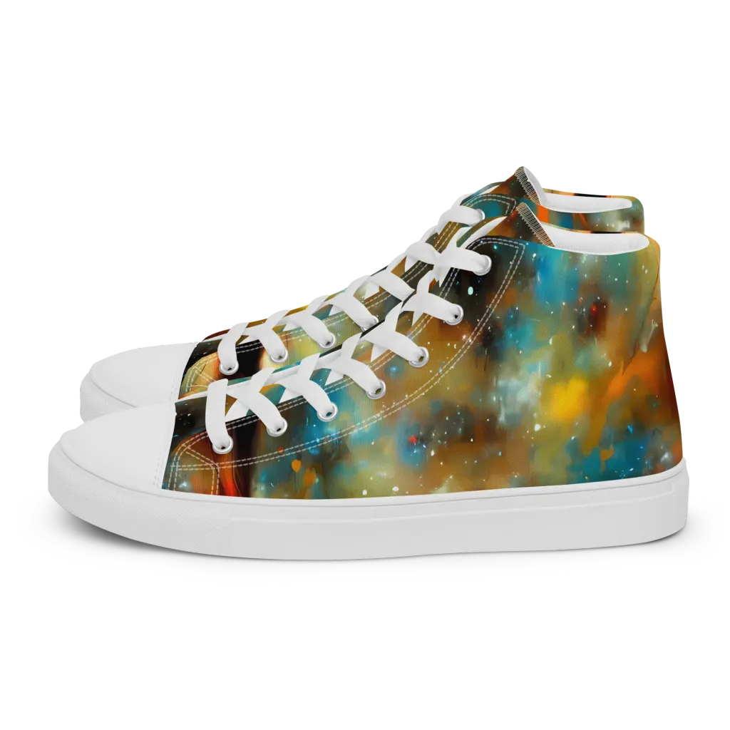 Abstract Tapestries on Women's High Top Canvas Shoes — Left