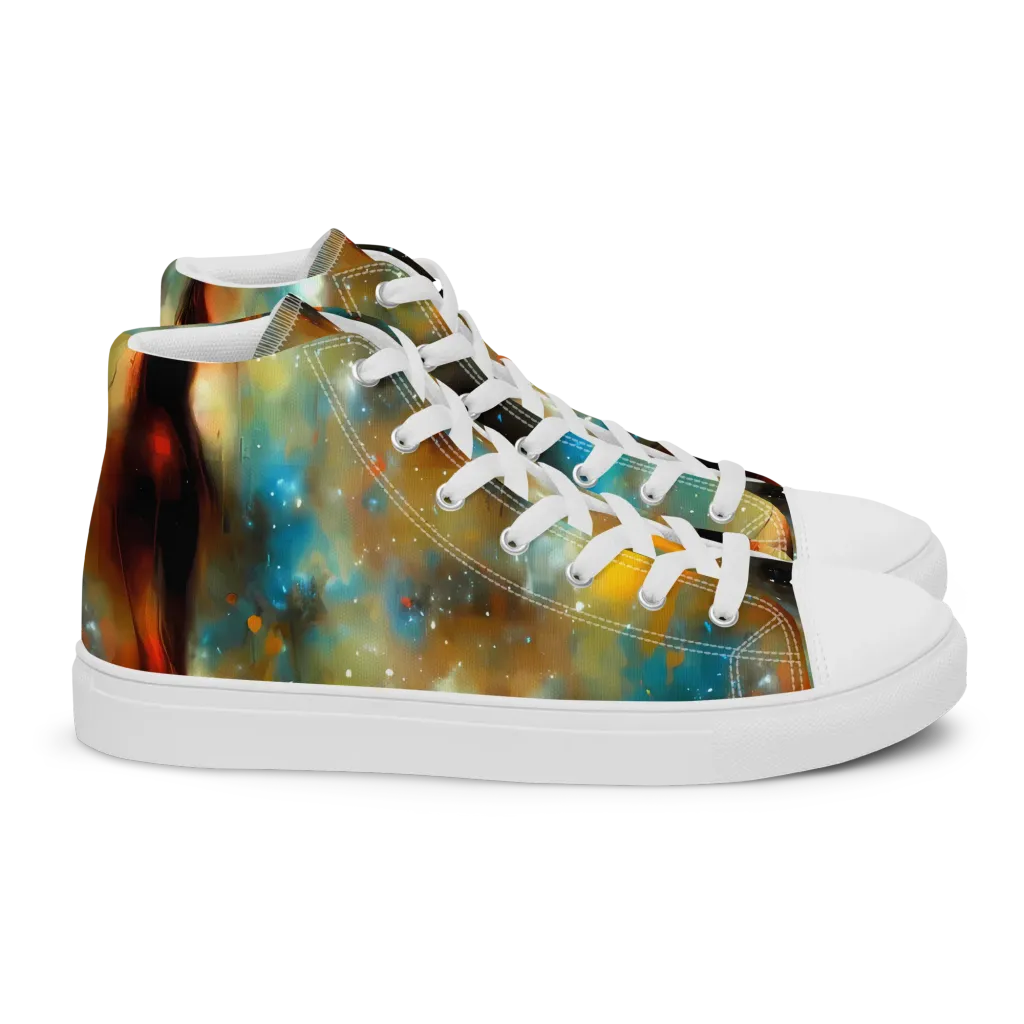 Abstract Tapestries on Women's High Top Canvas Shoes — Right