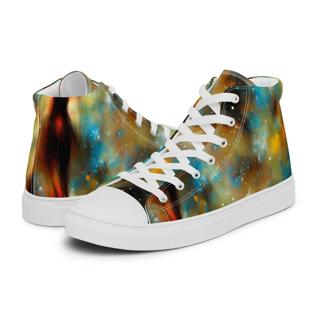 Abstract Tapestries on Women's High Top Canvas Shoes — Left