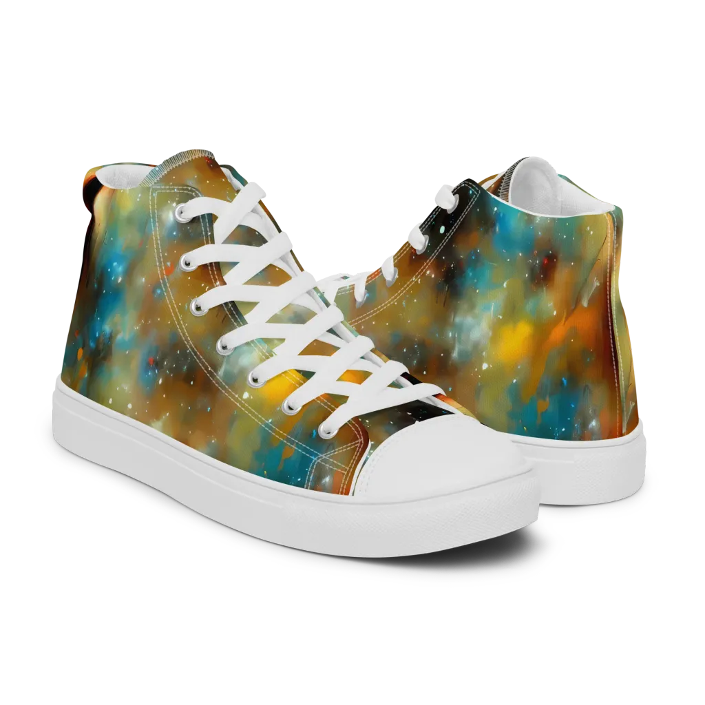 Abstract Tapestries on Women's High Top Canvas Shoes — Right