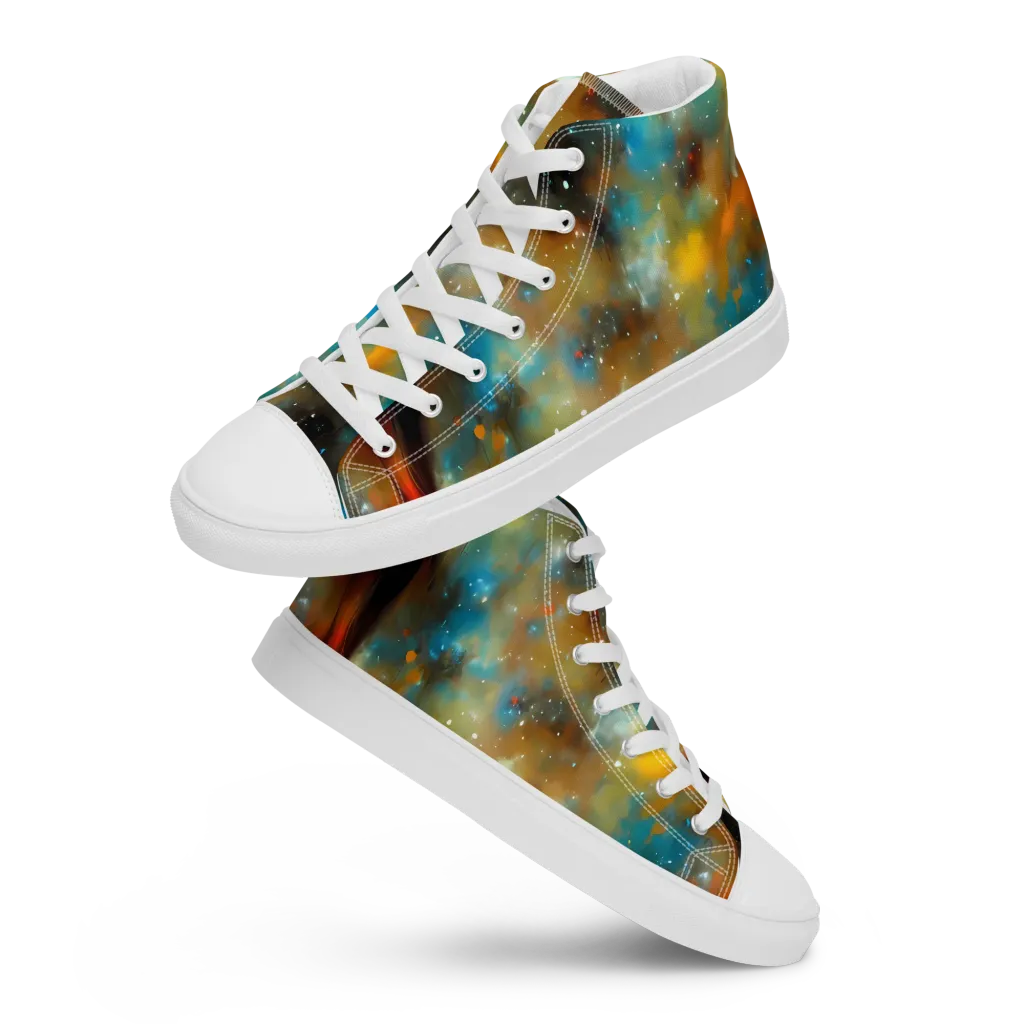 Abstract Tapestries on Women's High Top Canvas Shoes — Front