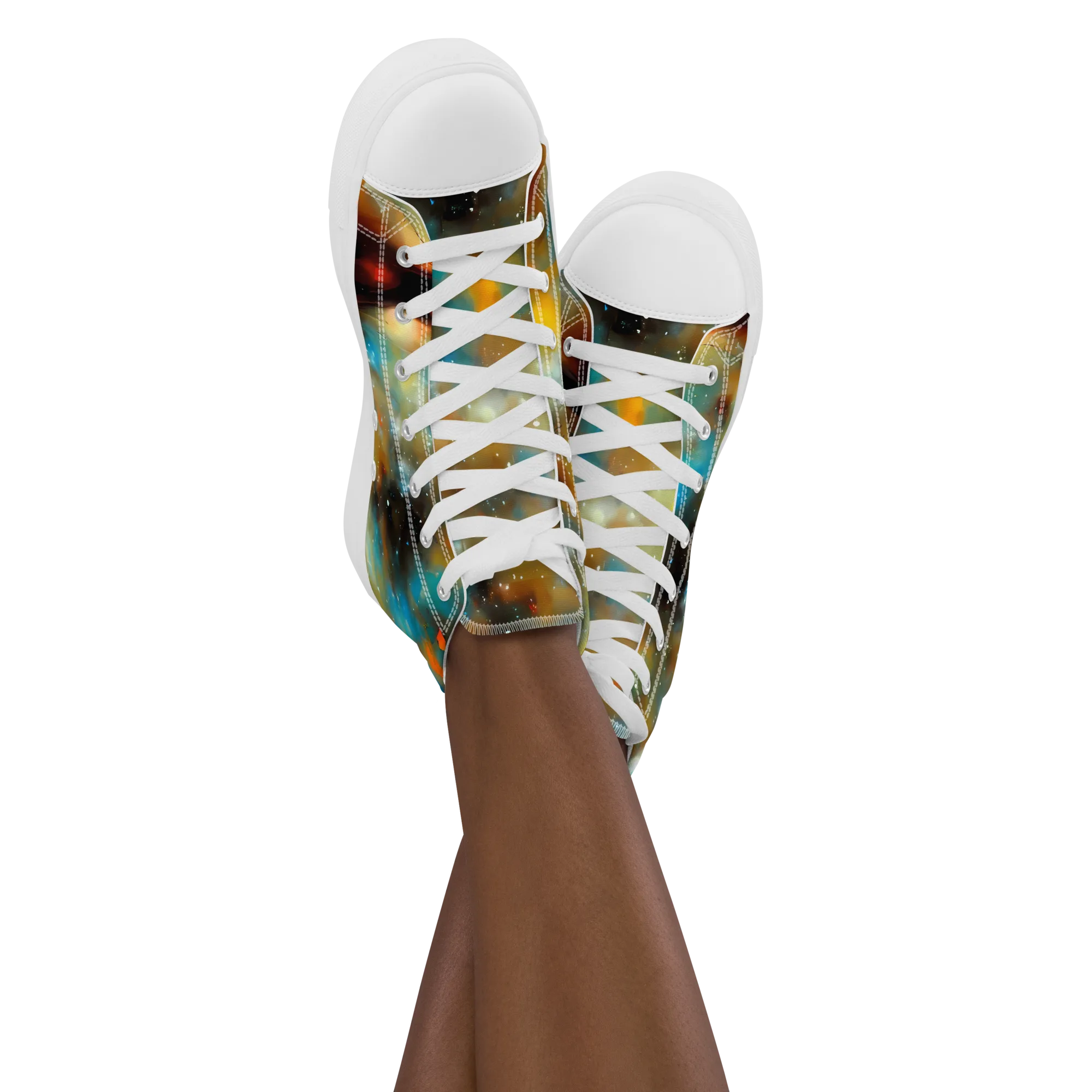 Abstract Tapestries on Women's High Top Canvas Shoes — Front
