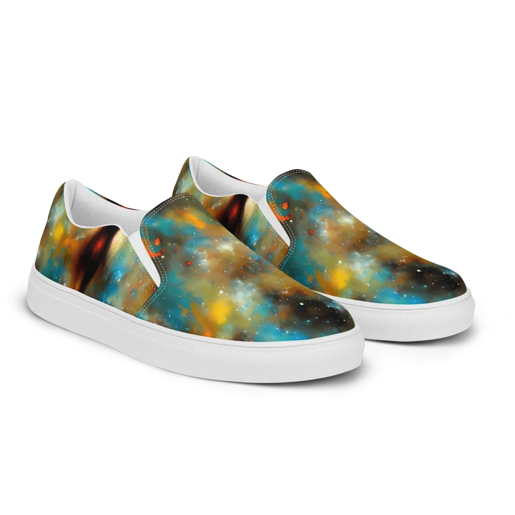 Abstract Tapestries on Men's Slip-On Canvas Shoes — Right Front