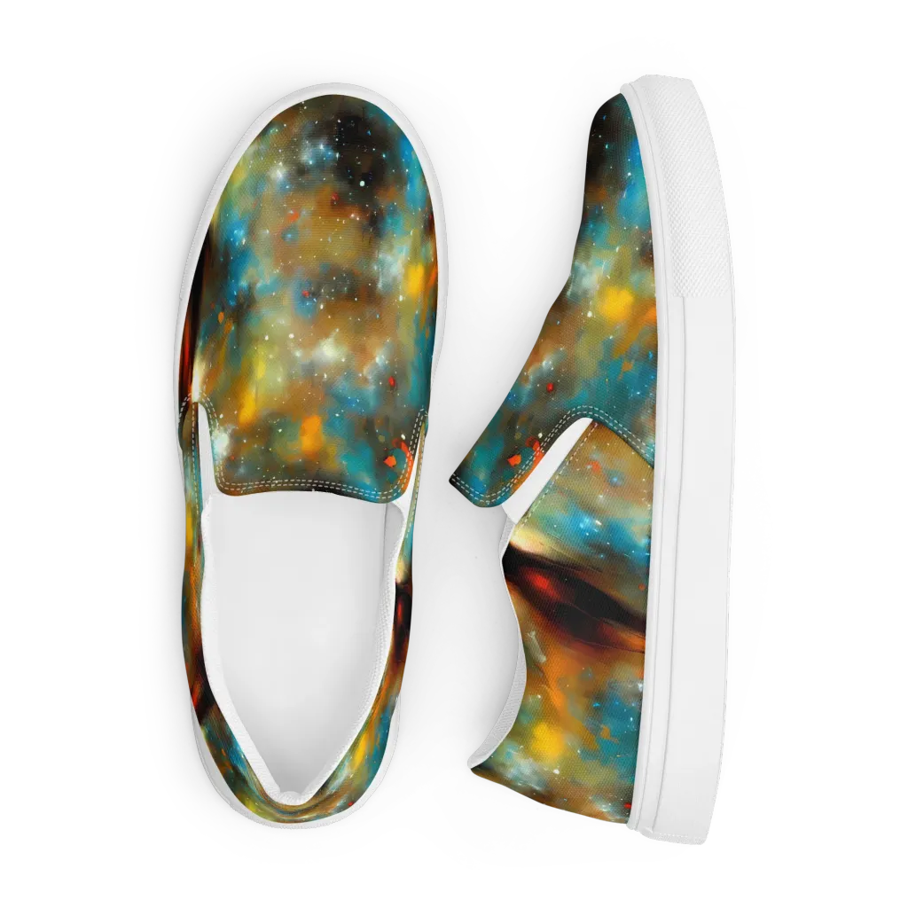 Abstract Tapestries on Men's Slip-On Canvas Shoes — Front