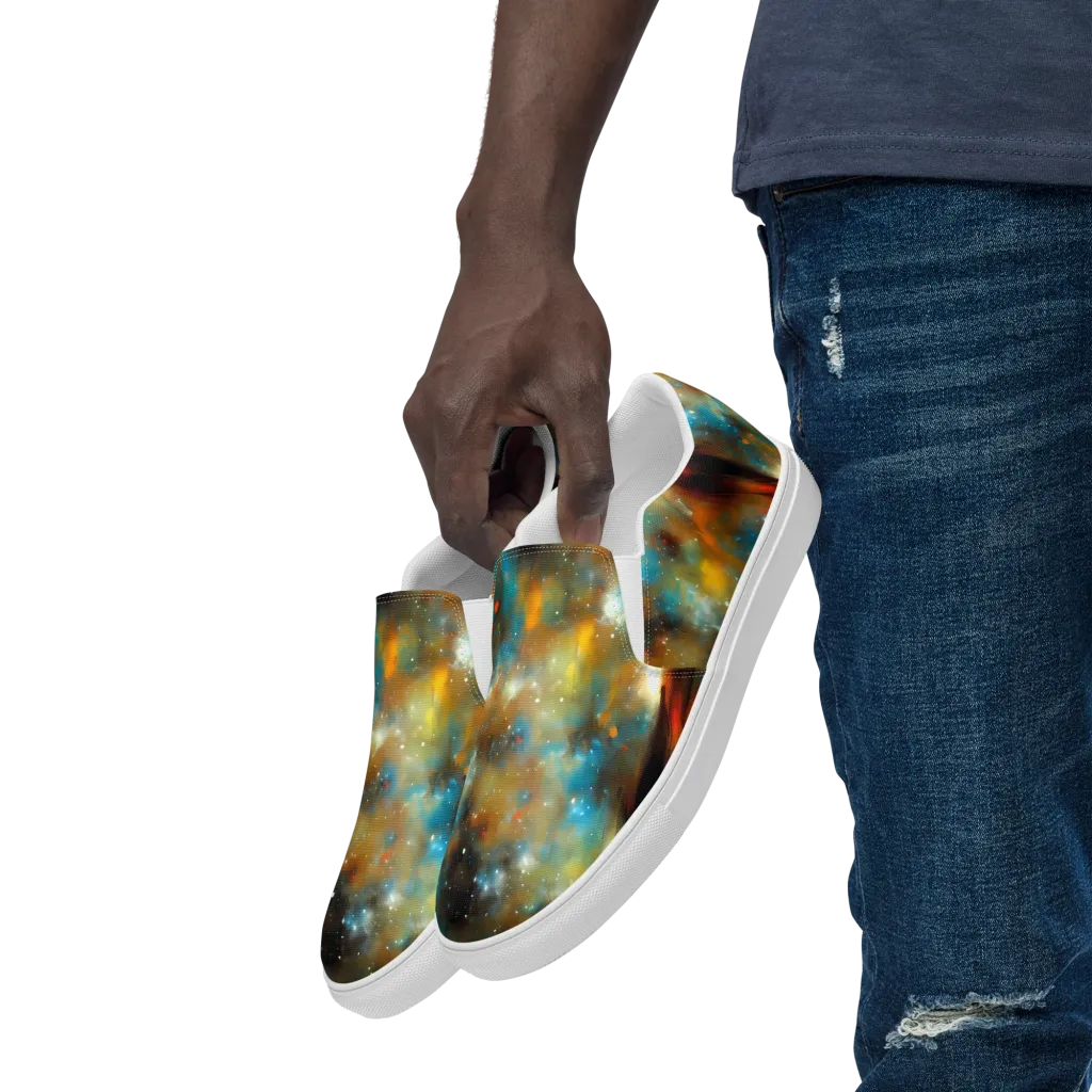 Abstract Tapestries on Men's Slip-On Canvas Shoes — Left Front