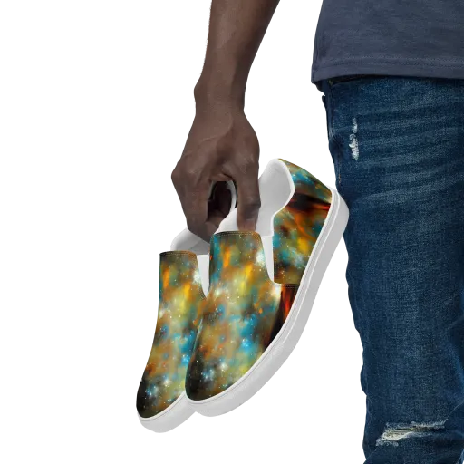 Abstract Tapestries on a Men's Slip-On Canvas Shoes